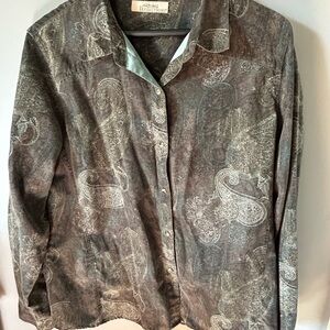 Natural Reflection Green Paisley Button Down Shirt